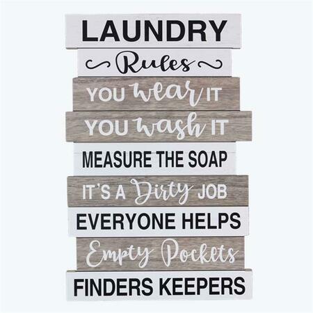 YOUNGS Wood Laundry Slat Look Wall Sign 21589